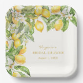 Assiette en papier pour douche de mariée florale i (Recto)