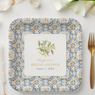 Assiette en papier pour douche de mariée italienne