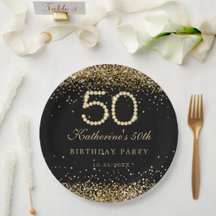 Assiette en papier pour fête d'anniversaire 50 ans