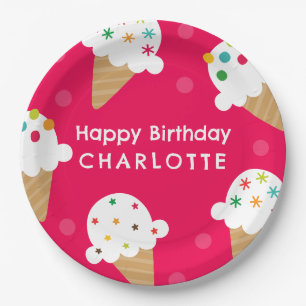 Assiette en papier pour fête d'anniversaire glace
