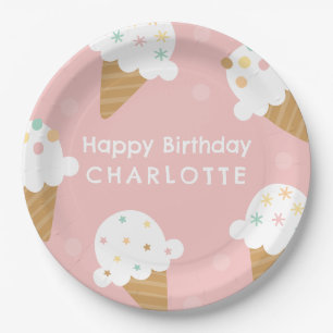 Assiette en papier pour fête d'anniversaire glace