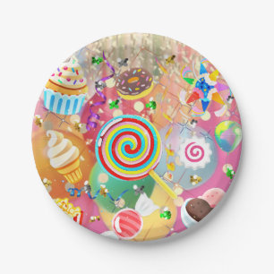 Assiette en papier pour fête de friandises Emoji