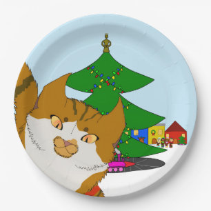 Assiette en papier pour fête de Noël pour enfants