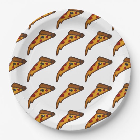 Assiette en papier pour fête de pizza (Devant)