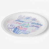 Assiette en papier pour gâteau en forme de queue d (Angle)