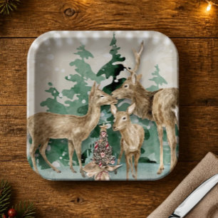Assiette en papier pour la célébration de Noël du