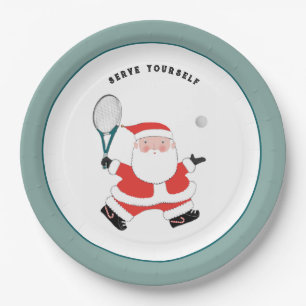 Assiette en papier pour la fête de Noël de tennis