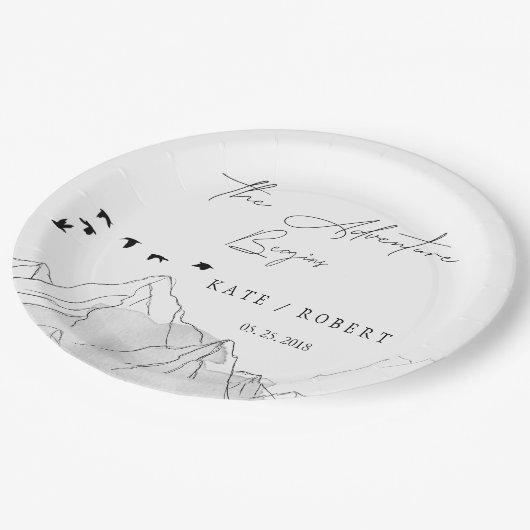 Assiette en papier pour la fête "L'aventure commen (Angle)