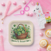 Assiette en papier pour la Saint-Patrick à motif t (Fête)