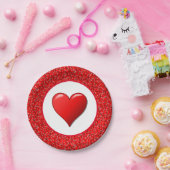 Assiette en papier pour la Saint-Valentin à coeurs (Fête)