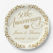 Assiette en papier pour les 50 ans de mariage (Devant)