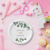 Assiette en papier pour mariage Eucalyptus (Fête)