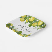 Assiette en papier pour mariage Lemon Citrus (Angulaire)