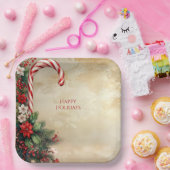 Assiette en papier pour Noël Candy Cane (Fête)