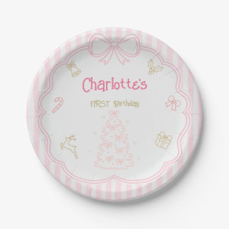 Assiette en papier pour premier anniversaire de No