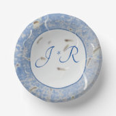 Assiette en papier pour réception de mariage bleu  (Recto)