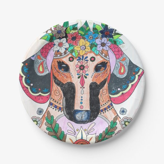Assiette en papier pour teckel (Devant)