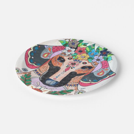 Assiette en papier pour teckel (Angle)