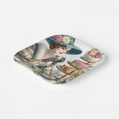 Assiette en papier pour thé élégant vintage (Angulaire)