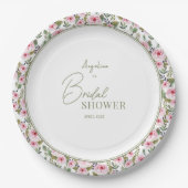 Assiette en papier pour une baby shower pastel. (Devant)