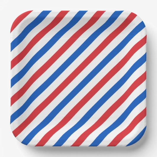 Assiette en papier rayée 1 USA (Recto)
