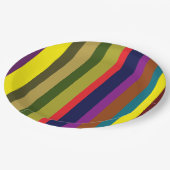 Assiette en papier rayée colorée pour hommes (Angle)