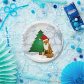 Assiette en papier renard de Noël (Fête)
