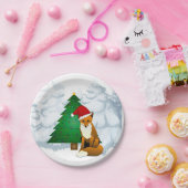 Assiette en papier renard de Noël (Fête)