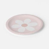Assiette en papier rétro Daisy Boho (Angle)
