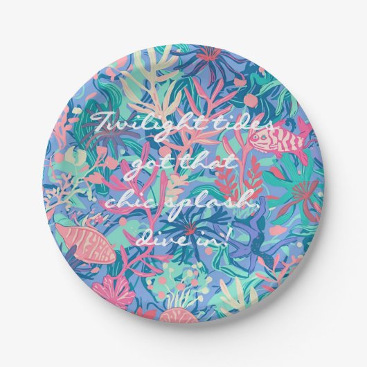 Assiette en papier ronde à graphique stylé (Devant)