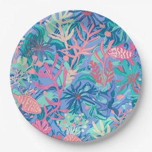 Assiette en papier ronde à graphisme élégant