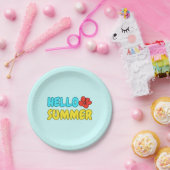 Assiette en papier ronde Hello Summer (Fête)