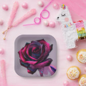 Assiette en papier rose (Fête)