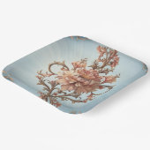 Assiette en papier Rose Baroque (Angulaire)