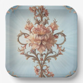 Assiette en papier Rose Baroque (Recto)