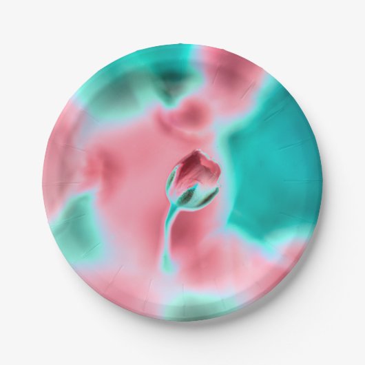Assiette en papier Rose Bud (Devant)