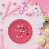 ASSIETTE EN PAPIER ROSE DEMOISELLE D'HONNEUR (Fête)