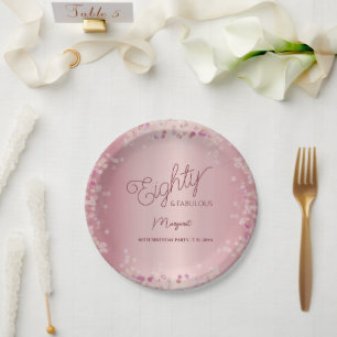 Assiette en papier Rose Gold pour fête d'anniversa