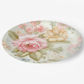 Assiette en papier rose jaune (Angle)