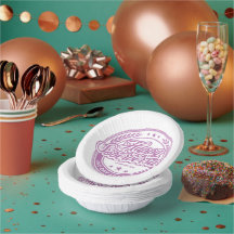 Assiette en papier rose Loosid Soberversary