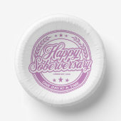 Assiette en papier rose Loosid Soberversary (Recto)