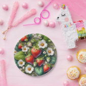 Assiette en papier rouge de fraise d'été (Fête)