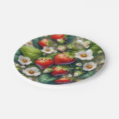 Assiette en papier rouge de fraise d'été (Angle)