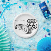 Assiette en papier Route 66 (Fête)