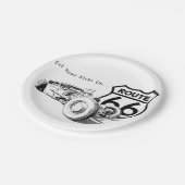 Assiette en papier Route 66 (Angle)