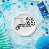 Assiette en papier Route 66 (Fête)