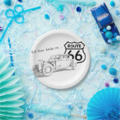Assiette en papier Route 66 (Fête)