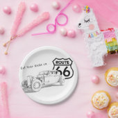 Assiette en papier Route 66 (Fête)