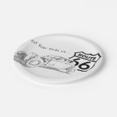 Assiette en papier Route 66 (Angle)