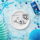 Assiette en papier Route 66 (Fête)